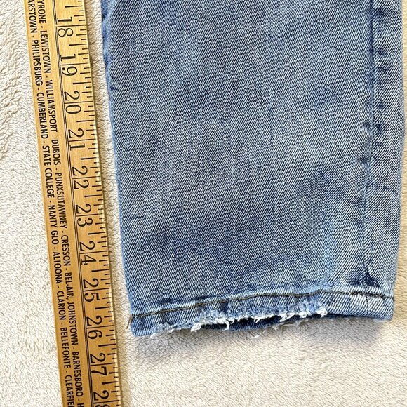 Kensie Jeans Womens 10 Blue Vintage Luxe The Straight Stretch Distressed Denim - Picture 5 of 9